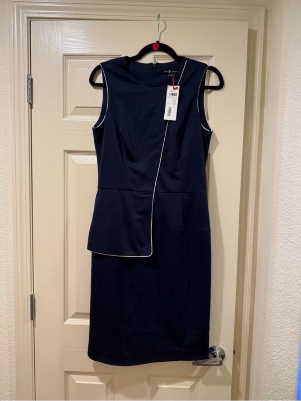NWT Nora Gardner Blue Anna Asymmetrical Wrap Midi Dress Size 6